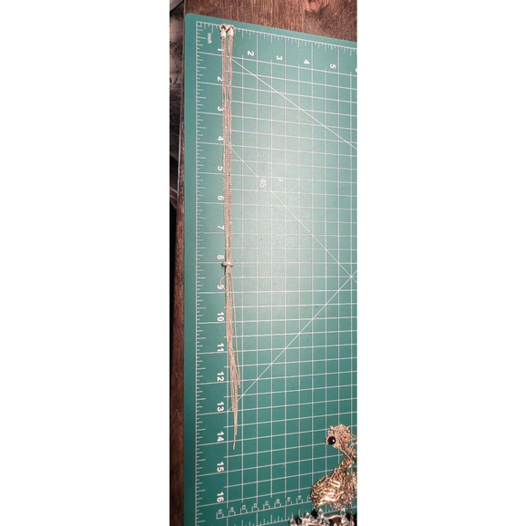 Necklace 925 sterling 3 strands lariat style pre-owned light gold - Picture 9 of 10